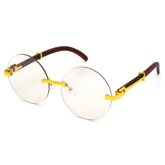 Men's Vintage Retro Style Round Clear Lens EYE GLA - Picture 3 of 4